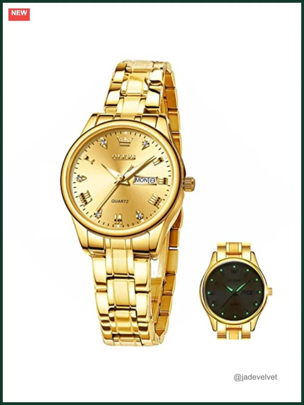 Stainless Steel Waterproof Fashion Quartz Analog Women's Watch 29mm
